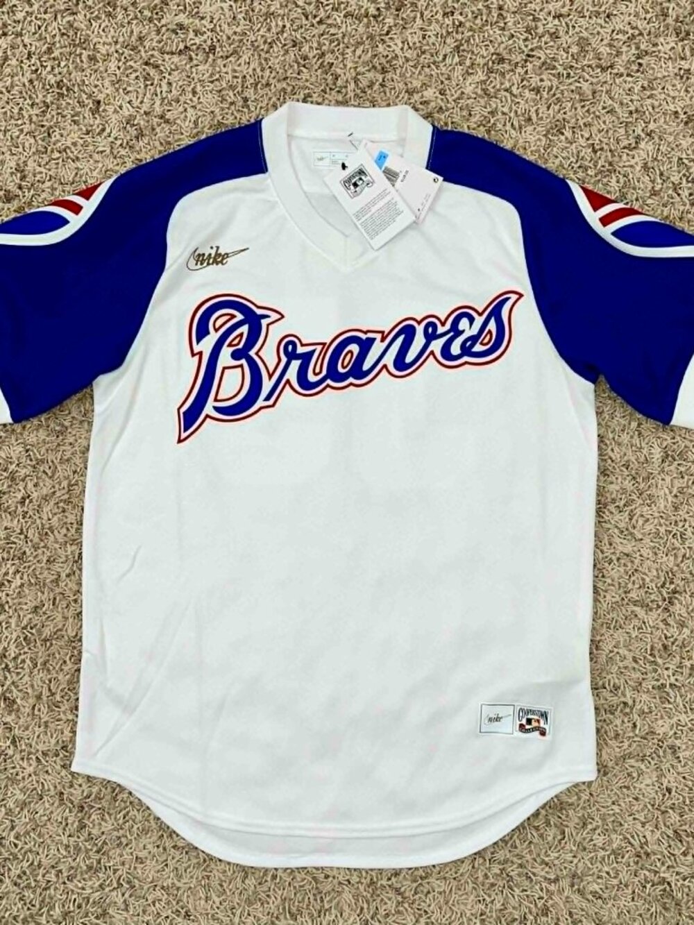 Nike Atlanta Braves #35 Cooperstown MLB Jersey White, Men’s Size Medium (New)
